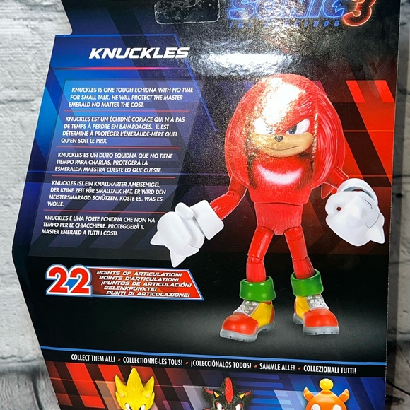 Sonic The Hedgehog 3 Movie KNUCKLES 5” Action Figure Jakks Pacific BRAND NEW - Picture 3 of 3